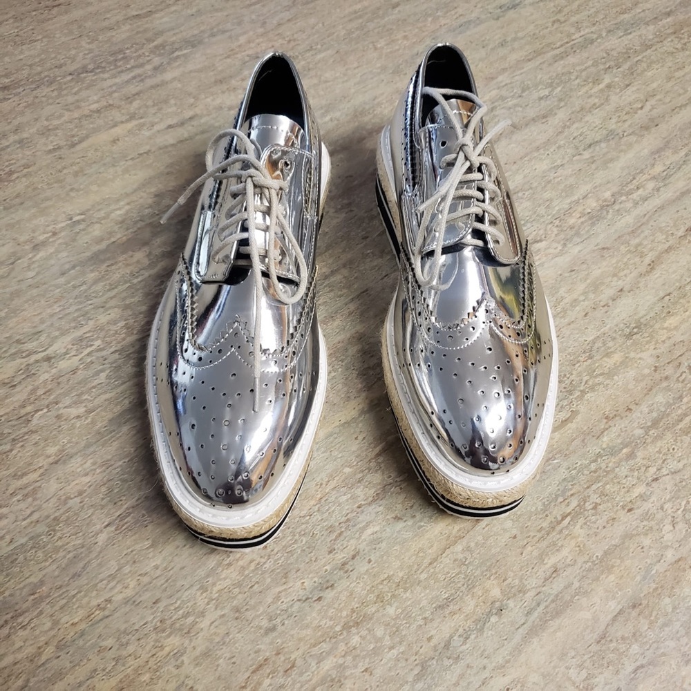 Xinsito Metallic Silver Espadrilles Platform Shoes - image 1